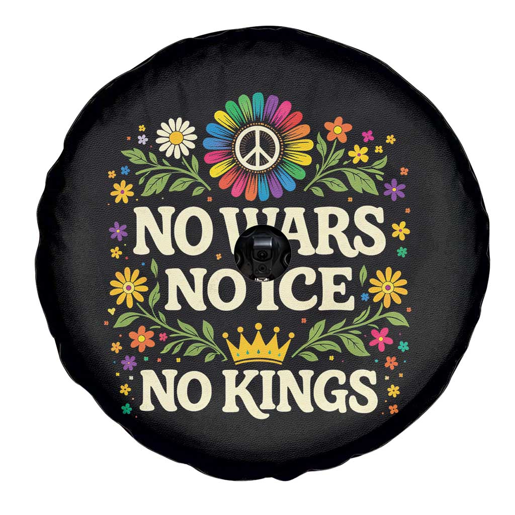 No Wars No ICE No Kings Spare Tire Cover Floral Resist Anti War Protest