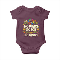 No Wars No ICE No Kings Baby Onesie Floral Resist Anti War Protest