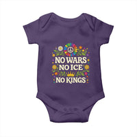 No Wars No ICE No Kings Baby Onesie Floral Resist Anti War Protest