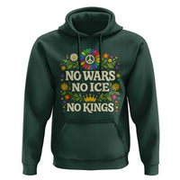 No Wars No ICE No Kings Hoodie Floral Resist Anti War Protest