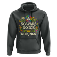No Wars No ICE No Kings Hoodie Floral Resist Anti War Protest