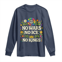No Wars No ICE No Kings Long Sleeve Shirt Floral Resist Anti War Protest