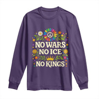 No Wars No ICE No Kings Long Sleeve Shirt Floral Resist Anti War Protest