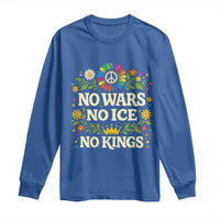 No Wars No ICE No Kings Long Sleeve Shirt Floral Resist Anti War Protest