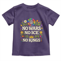 No Wars No ICE No Kings Toddler T Shirt Floral Resist Anti War Protest