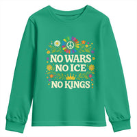 No Wars No ICE No Kings Youth Sweatshirt Floral Resist Anti War Protest