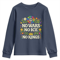 No Wars No ICE No Kings Youth Sweatshirt Floral Resist Anti War Protest