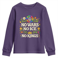 No Wars No ICE No Kings Youth Sweatshirt Floral Resist Anti War Protest