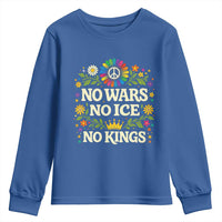 No Wars No ICE No Kings Youth Sweatshirt Floral Resist Anti War Protest