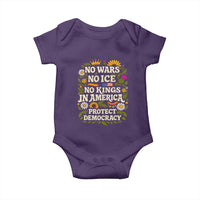 No Wars No ICE No Kings Baby Onesie Floral Resist No Kings In America Protest