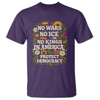 No Wars No ICE No Kings T Shirt Floral Resist No Kings In America Protest