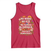 No Wars No ICE No Kings Tank Top Floral Resist No Kings In America Protest