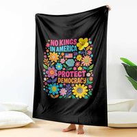 No Kings In America Protest Democraty Throw Blanket Floral Resist
