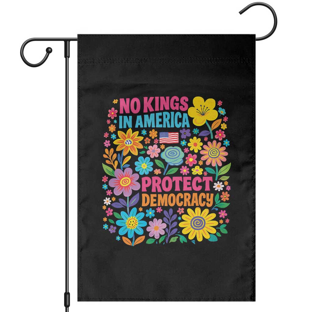 No Kings In America Protest Democraty Garden Flag Floral Resist