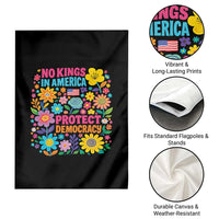 No Kings In America Protest Democraty Garden Flag Floral Resist
