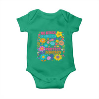 No Kings In America Protest Democraty Baby Onesie Floral Resist