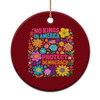 No Kings In America Protest Democraty Ceramic Ornament Floral Resist