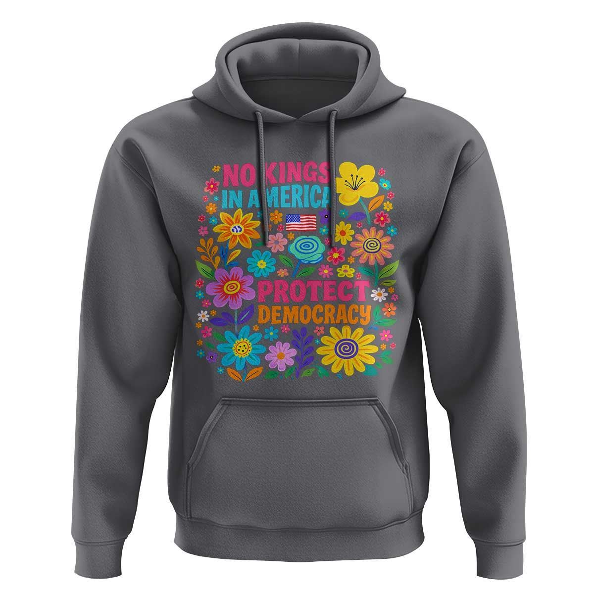 No Kings In America Protest Democraty Hoodie Floral Resist