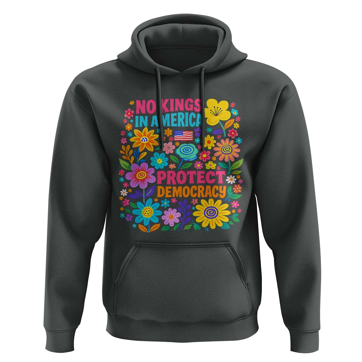 No Kings In America Protest Democraty Hoodie Floral Resist