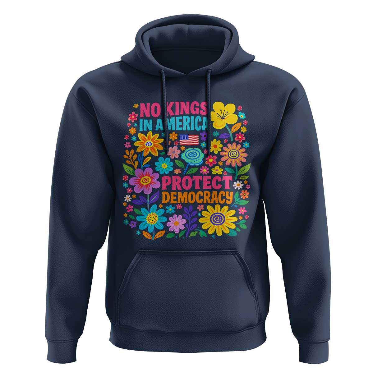No Kings In America Protest Democraty Hoodie Floral Resist