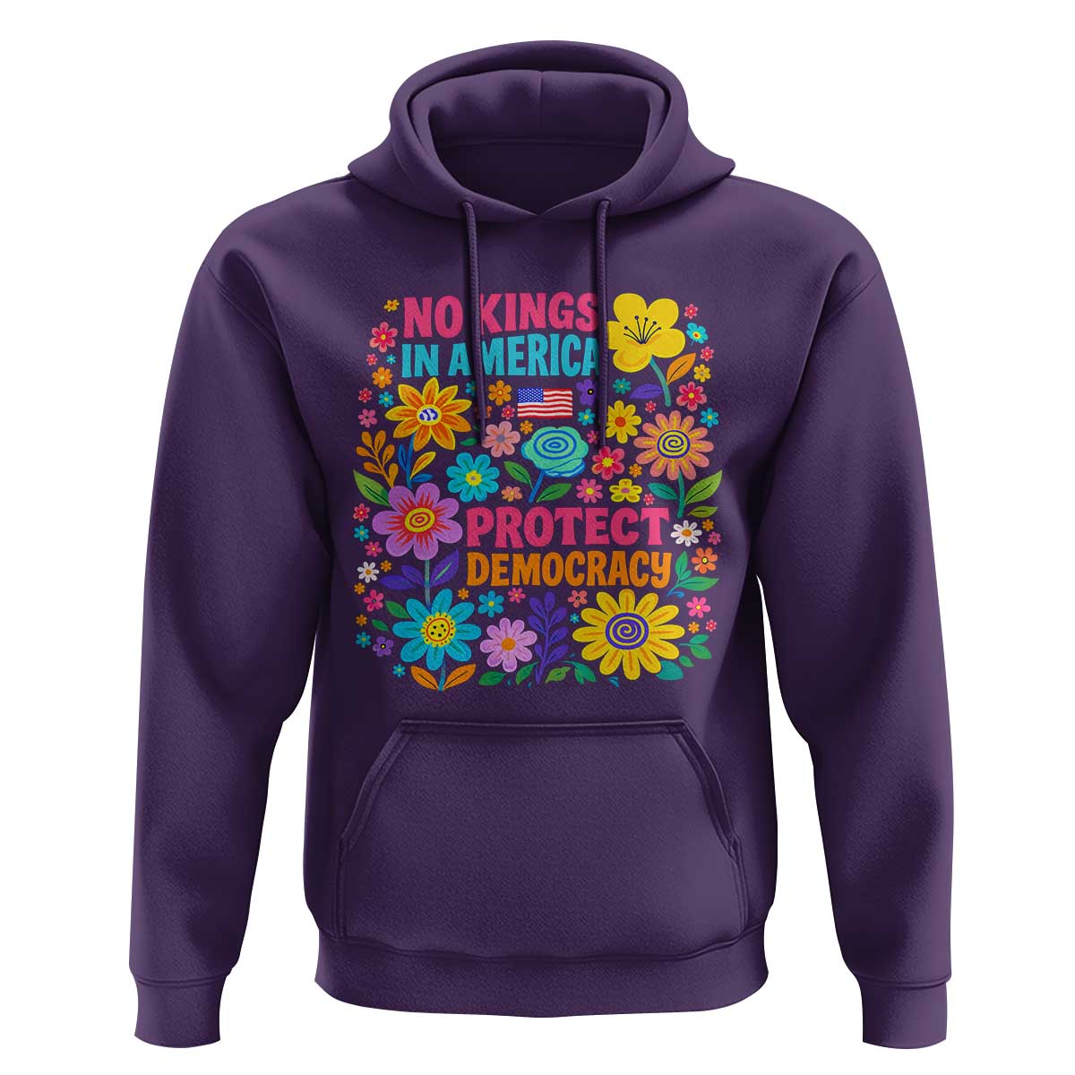 No Kings In America Protest Democraty Hoodie Floral Resist
