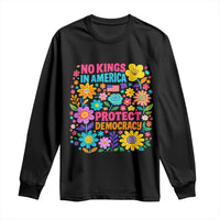No Kings In America Protest Democraty Long Sleeve Shirt Floral Resist