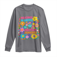 No Kings In America Protest Democraty Long Sleeve Shirt Floral Resist