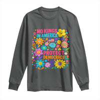 No Kings In America Protest Democraty Long Sleeve Shirt Floral Resist