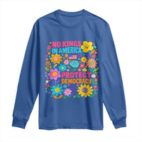 No Kings In America Protest Democraty Long Sleeve Shirt Floral Resist