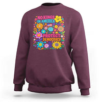 No Kings In America Protest Democraty Sweatshirt Floral Resist