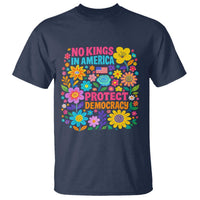 No Kings In America Protest Democraty T Shirt Floral Resist