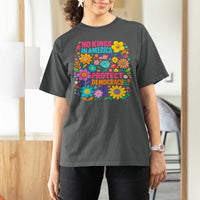No Kings In America Protest Democraty T Shirt For Women Floral Resist
