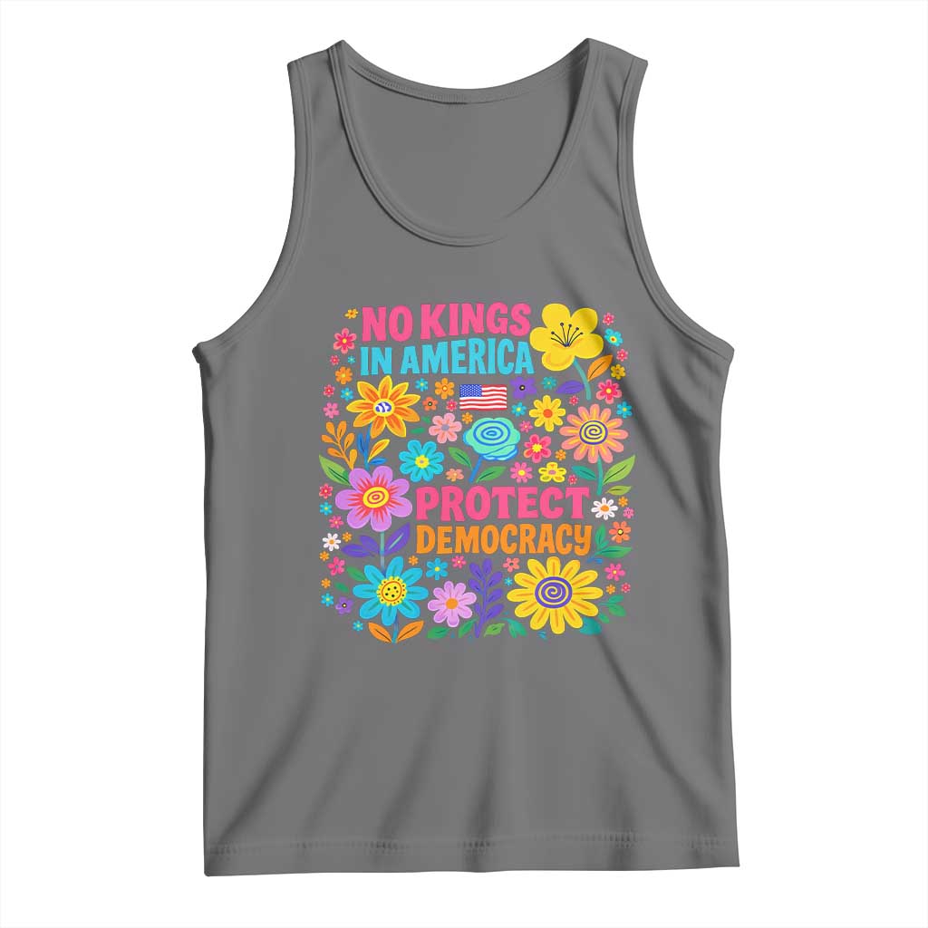 No Kings In America Protest Democraty Tank Top Floral Resist