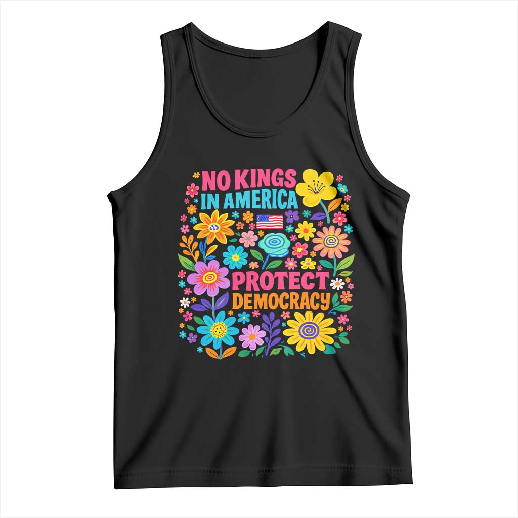 No Kings In America Protest Democraty Tank Top Floral Resist