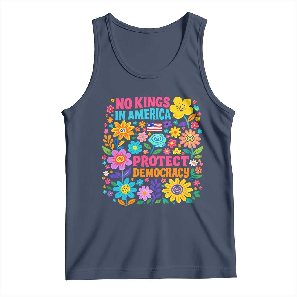 No Kings In America Protest Democraty Tank Top Floral Resist