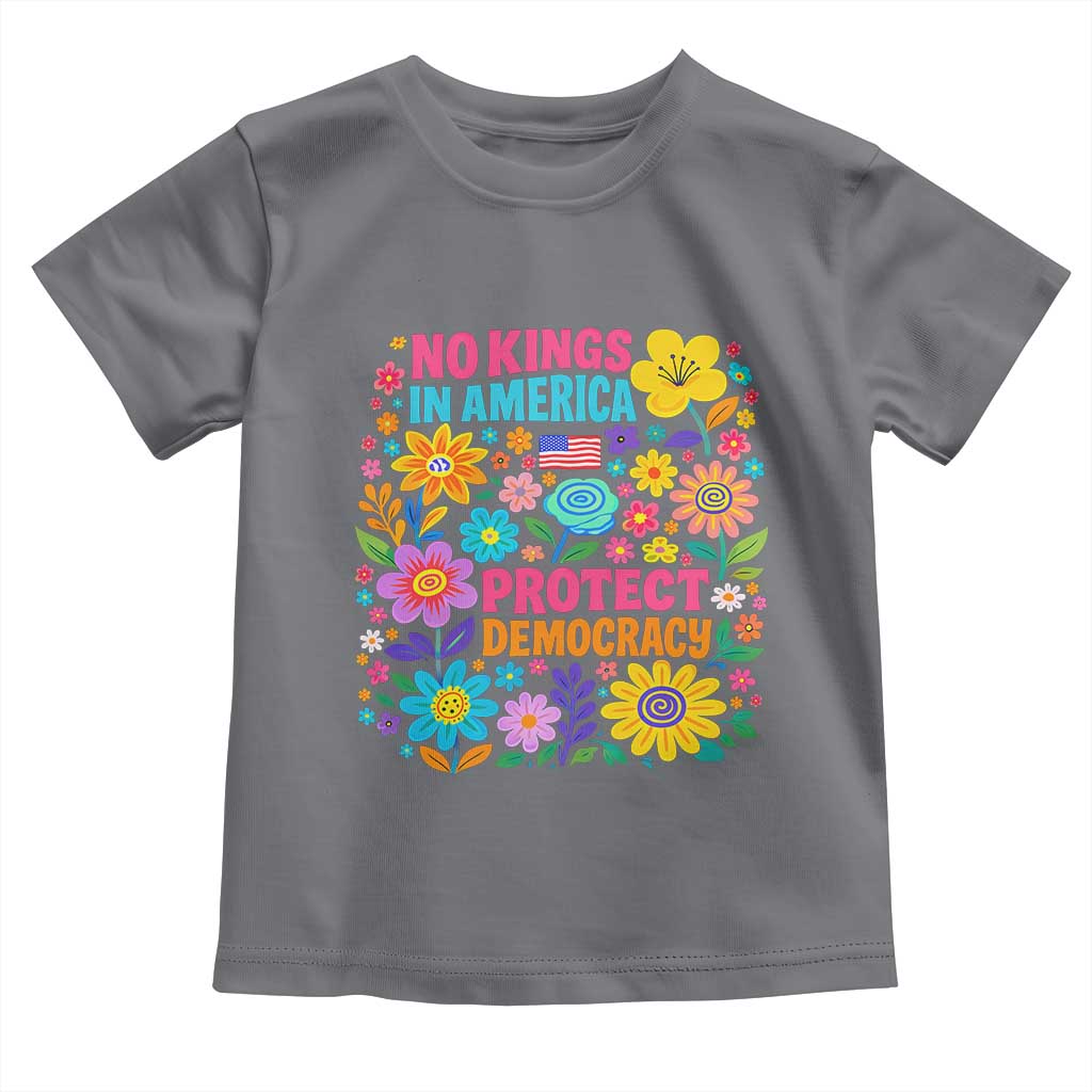 No Kings In America Protest Democraty Toddler T Shirt Floral Resist
