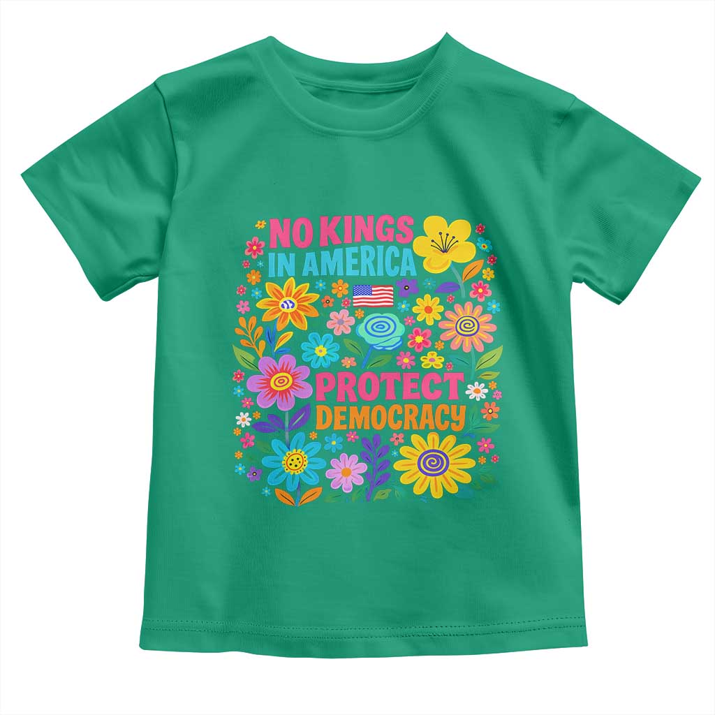 No Kings In America Protest Democraty Toddler T Shirt Floral Resist