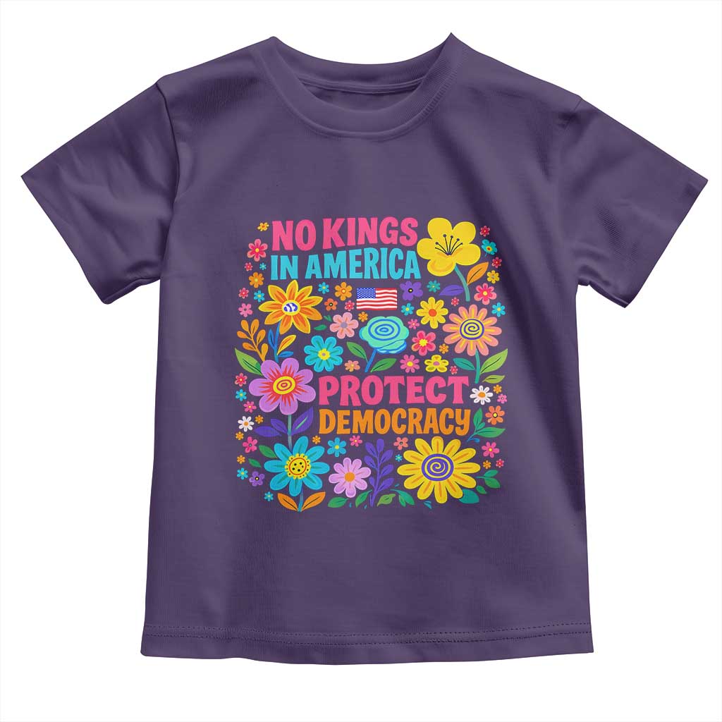 No Kings In America Protest Democraty Toddler T Shirt Floral Resist