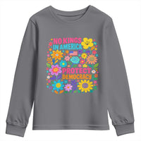 No Kings In America Protest Democraty Youth Sweatshirt Floral Resist