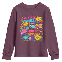 No Kings In America Protest Democraty Youth Sweatshirt Floral Resist