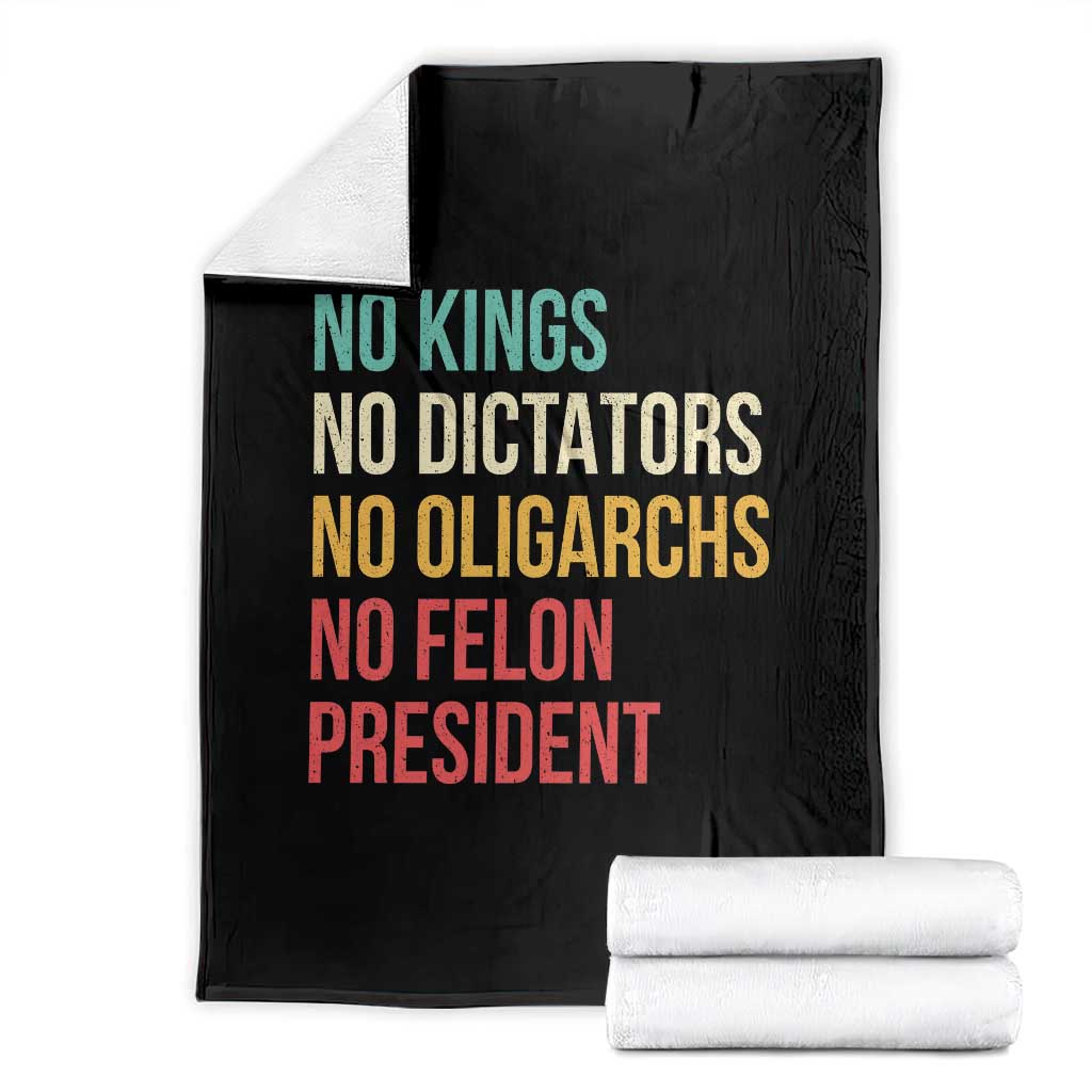 No Kings Throw Blanket Retro Resistance