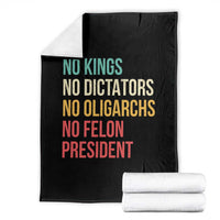 No Kings Throw Blanket Retro Resistance