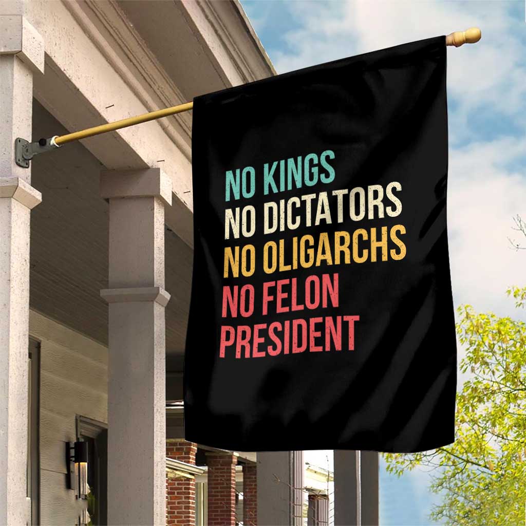 No Kings Garden Flag Retro Resistance