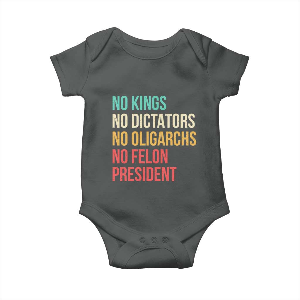 No Kings Baby Onesie Retro Resistance