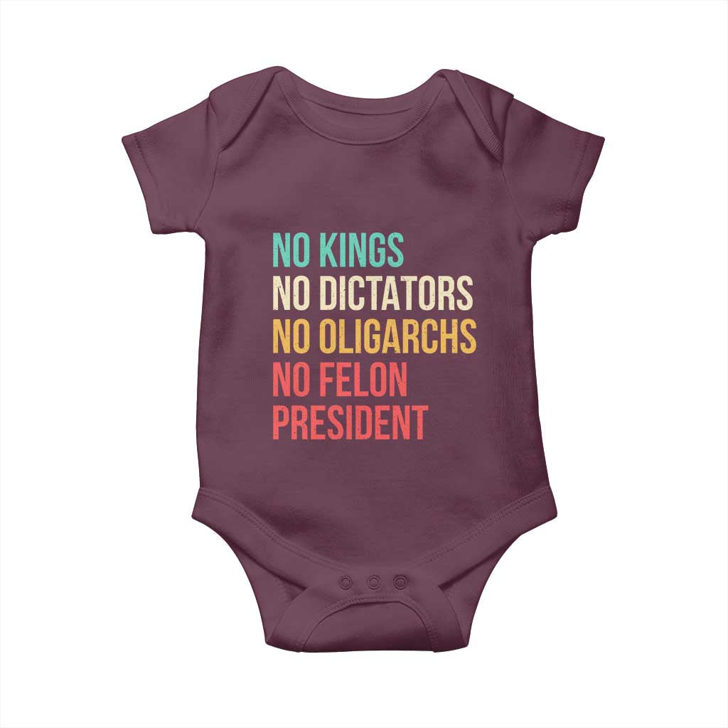 No Kings Baby Onesie Retro Resistance