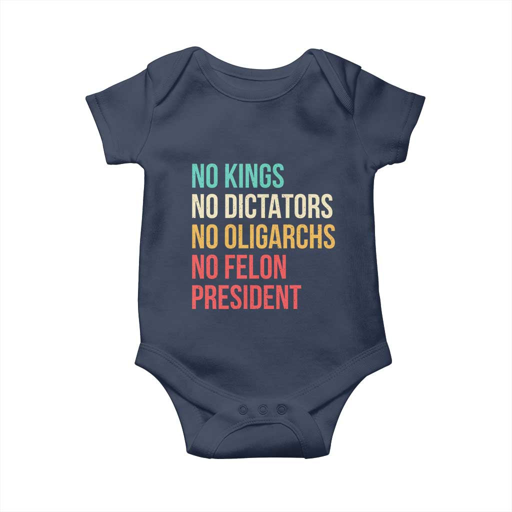 No Kings Baby Onesie Retro Resistance