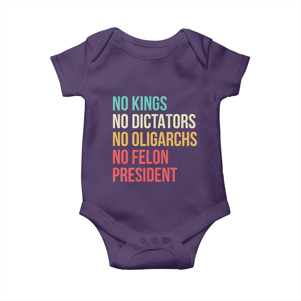 No Kings Baby Onesie Retro Resistance