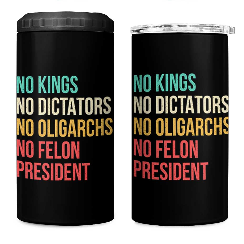 No Kings 4 in 1 Can Cooler Tumbler Retro Resistance