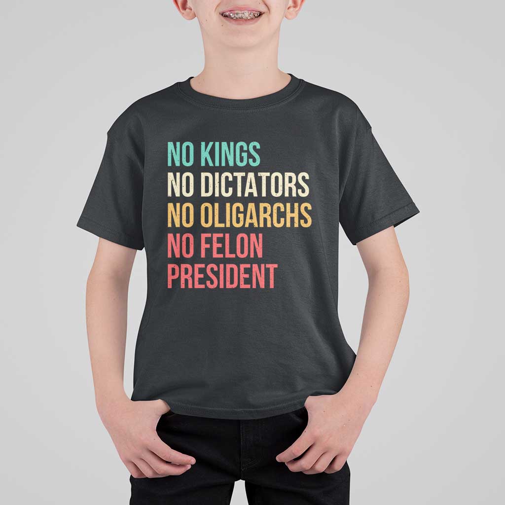 No Kings T Shirt For Kid Retro Resistance