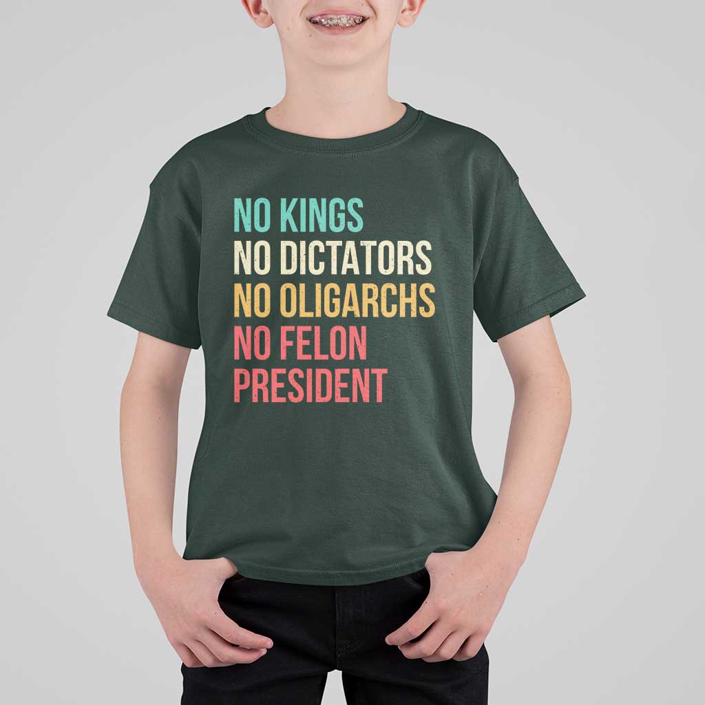 No Kings T Shirt For Kid Retro Resistance